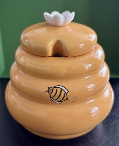 Ceramic beehive honey pot - honey,