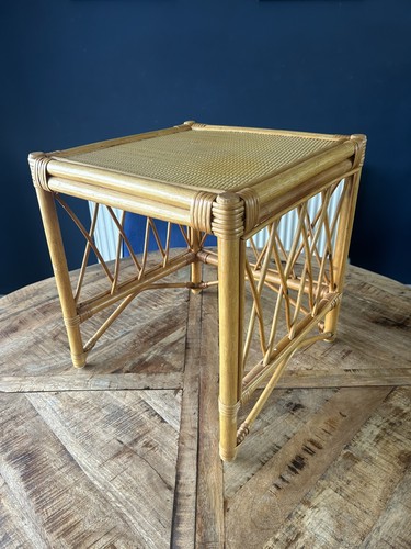 Vintage bamboo side table - vintage, boho