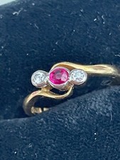 18ct gold plat  vintage ruby
