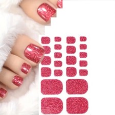 Nail Art Sparkling Spring Summer Toe Nail Wraps Full Cover Polish Stickers JF30