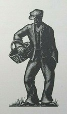 MAN BASKET LEIGHTON PRINT Wood