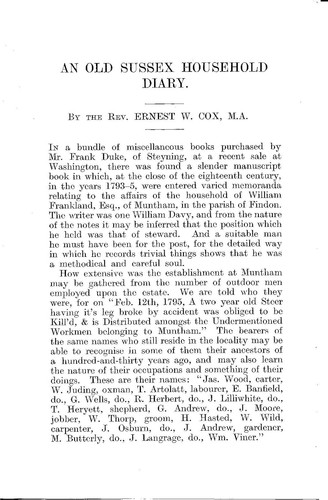 Old sussex household diary - sussex,
