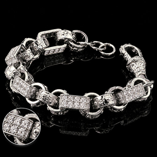 Mens 14mm patterned belcher - 9",
