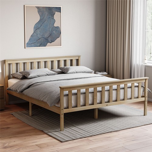 Wooden bed frame single - frame, double