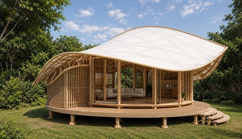 Bamboo glamping pod summer - glamping,