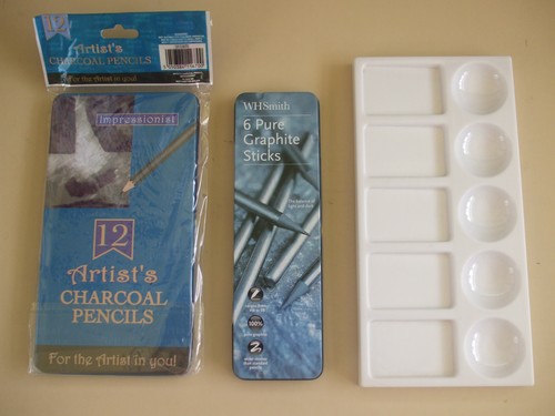 Graphite charcoal pencils and - charcoal,