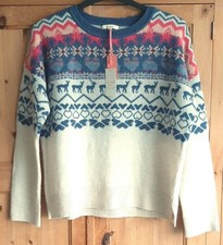 BNWT *Gorgeous* WHITE STUFF/ UK12/ Cream Wool Christmas Jumper/ RRP £65 (B10)
