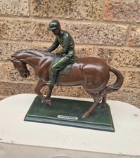 Bronzed horse and jokey from The Juliana Collection