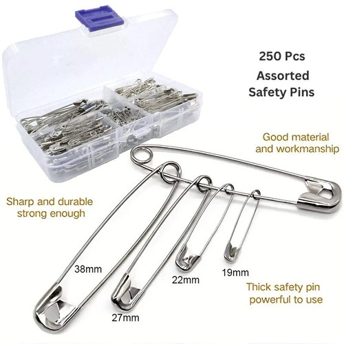 Assorted safety pins 250pcs - assorted,