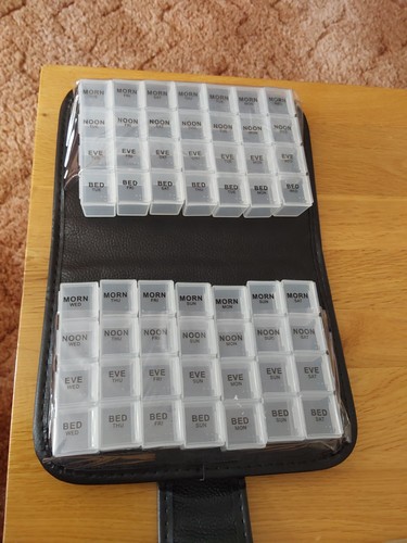 Three dosset pill boxes used - three,