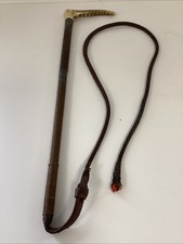 Antique Swaine Adeney Ladies Hunting Whip Hallmarked Silver Collars London 1919