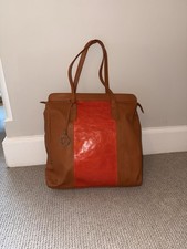 Edina Ronay New Brown Leather Handbag – Top Handle, Gold Hardware, Vintage Style