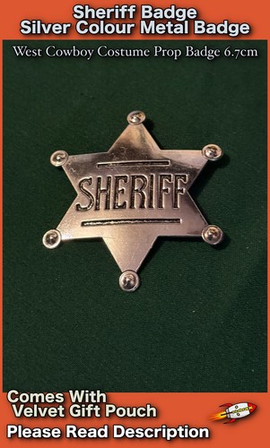 Sheriff badge silver - silver, colour