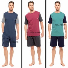 Mens Pyjamas Set Pjs T-shirt