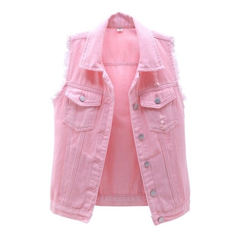 Women denim waistcoat gilet - denim,