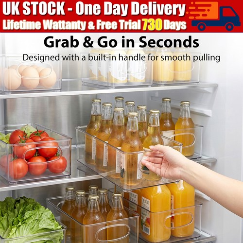 Clear fridge organizer bin - clear,
