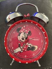 Mini Mouse Disneyland Paris Bell Alarm Clock Red and White Working
