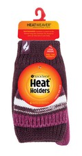 HEAT HOLDERS - Womens Thermal Winter Cute Fingerless Converter Gloves / Mittens