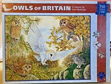 Jigsaw Puzzles-Owls of Britain-by Pam Mullings-750 Pieces-Padblocks-Game-Vintage