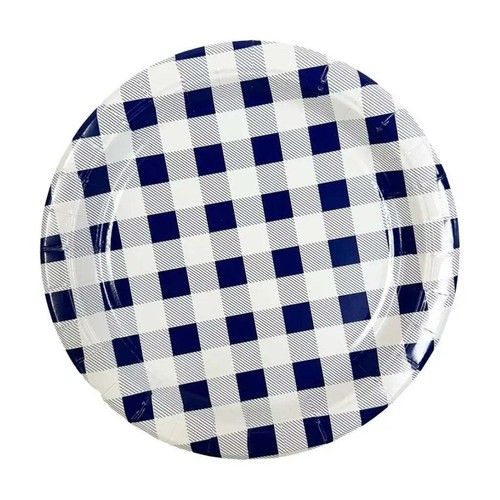 Navy blue gingham paper - navy,