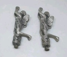 Pair Of Pewter Metal Fairies