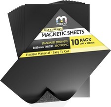 10 Self Adhesive Magnetic Sheets A4 0.85mm, for Spellbinder Dies Storage or Sign