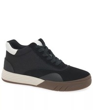 Clarks Older Boys CICA MID O Black Combination Suede Trainers Boots