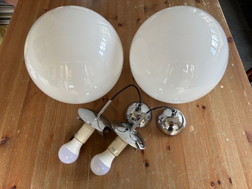 Two large white glass - large,