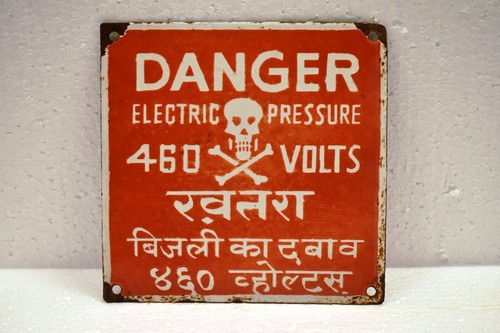 Vintage enamel danger sign - danger, 460