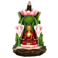 Buddha Incense Burner Backflow Lotus Flower Smoke Back Flows Spiritual Gift Box