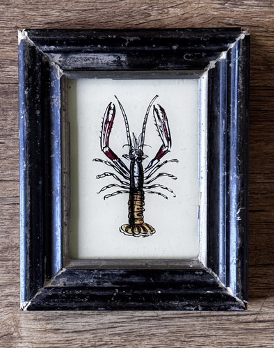 Indian lobster reverse glass - indian,