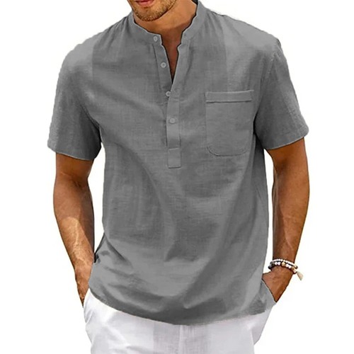 Men cotton linen shirt - men's,