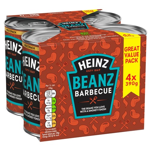 Heinz baked beans bbq 390g - baked, 4