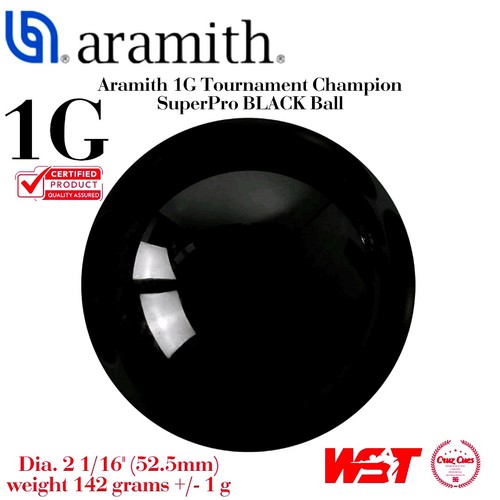 Black aramith tournament - black, 1g