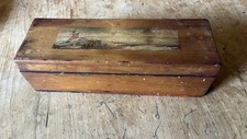 Antique Wooden Hand Painted oil watercolour Paint Brush Box 