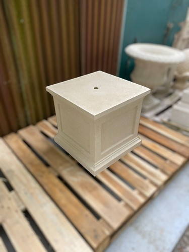 Square stone garden pedestal - stone,
