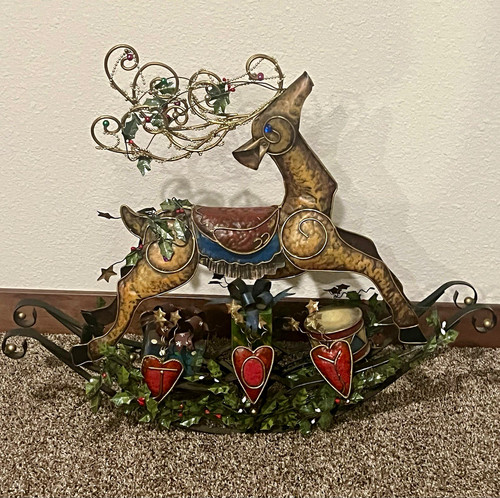 Large metal christmas reindeer - large,