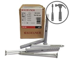 HAMMER IN FRAME FIXINGS NYLON MASONRY WALL PLUGS &SCREWS M5 M6 M8 M10 ALL LENGTH