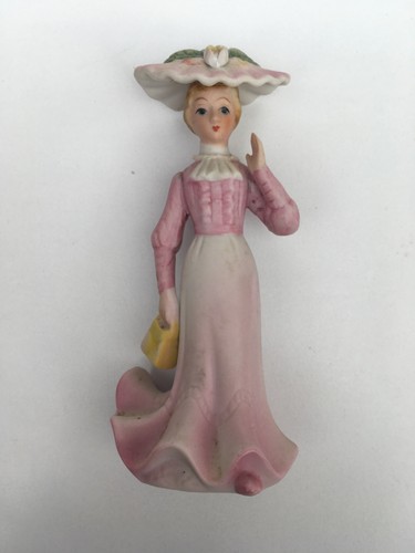 Ceramic victorian lady pink - ceramic,