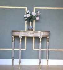 Half Moon Console Table Dalia Golden Designs Retro Vintage Style Solid Wood