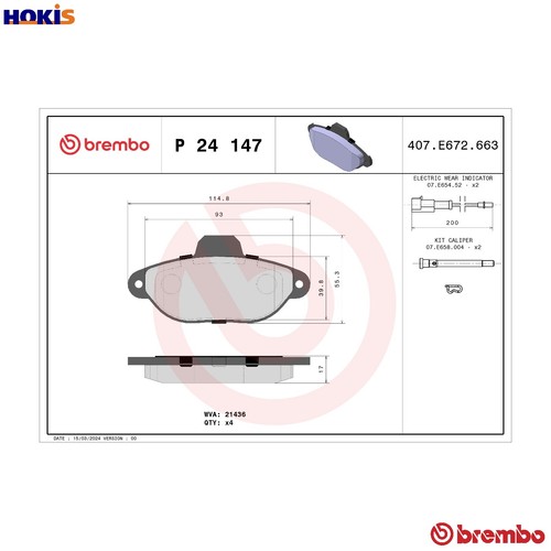 Brake pad set disc - p, 24