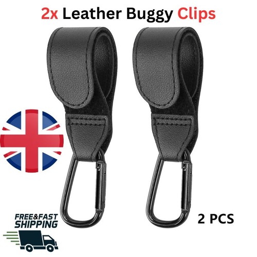 Leather buggy clips - 2x,