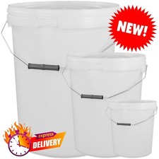 Plastic Buckets Tubs White