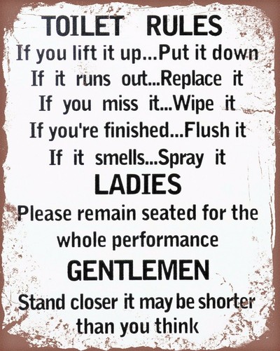 Toilet rules replace - replace, wipe