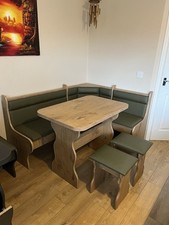 CORNER BENCH TABLE 2 STOOLS WITH STORAGE