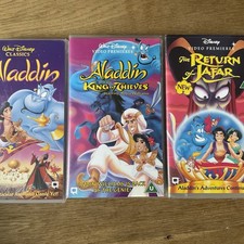 3 x Aladdin VHS Tapes Walt