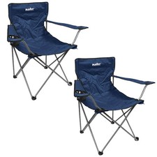 Folding Camping Chair with Carry Bag & Cup Holder 51cm x 81cm 2 Pack