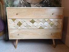 Maison Du Monde Shimla Light Mango Wood 3 Drawer Chest *£450 NEW*