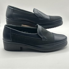 Rohde Ladies UK3 Leather Slip On Shoes Heel Navy