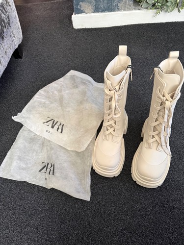 Zara beige cream lace up - /,